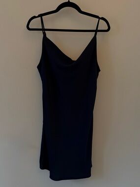 Urban Outfitters Navy Cowl Slip Mini Dress